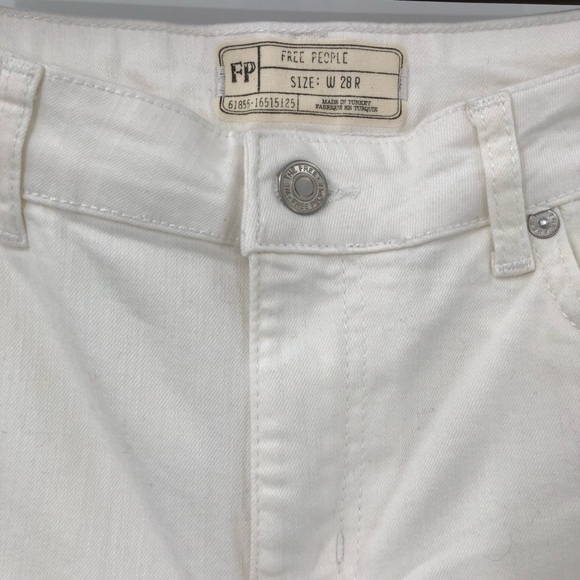Free People Del Wray Step Hem White Jeans - Picture 5 of 11